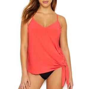Magicsuit Alex Tankini Top Sunset Orange Built In Bra Underwire Women's 18W